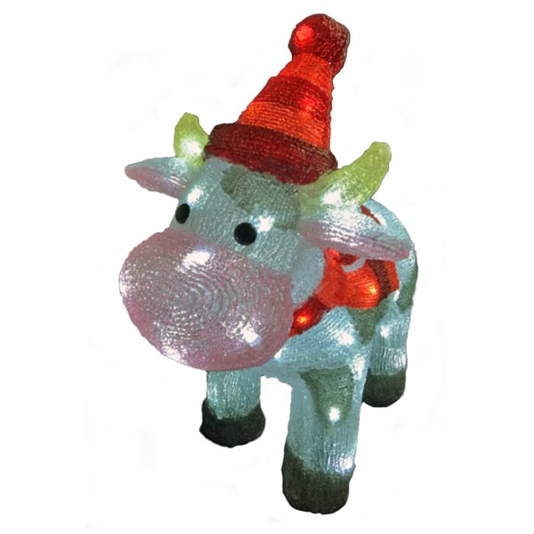 Shop Celebrations 782129 Christmas LED Cow Decoration, Acrylic